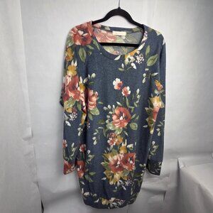 Eldridge Women's 1X Dress - Gray Floral